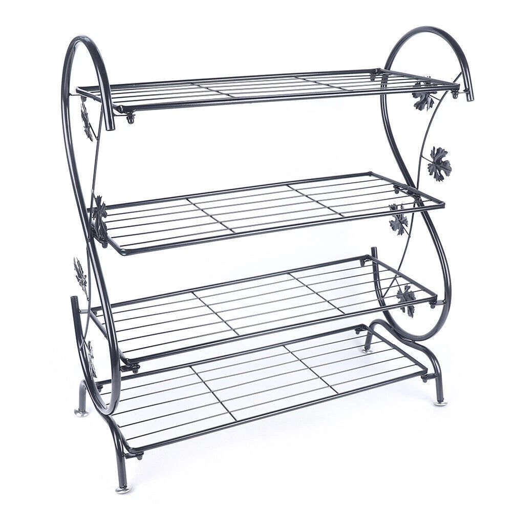 4-Tier Metal Shoe Rack, Rustic Shoe Storage Shelf & Organizer for Entryway, Closet & Outdoor Use
