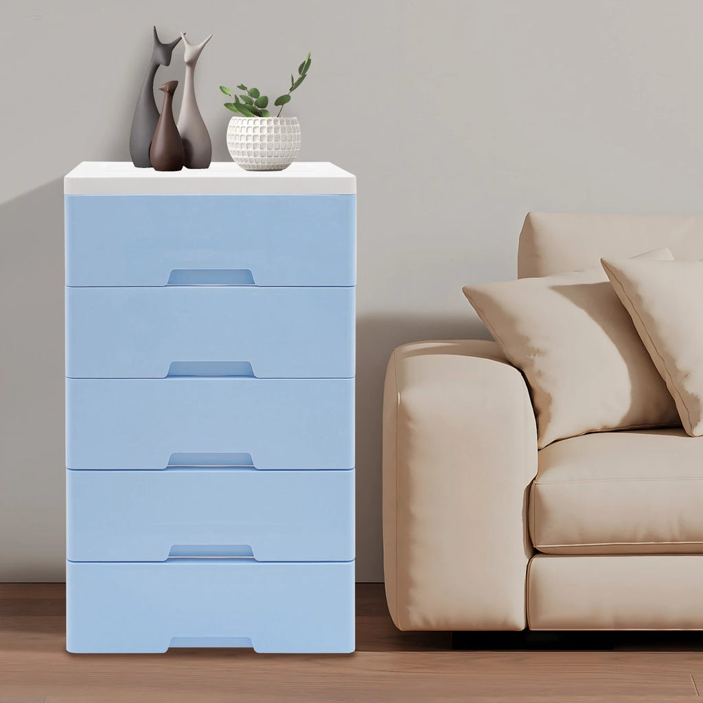 5-Drawer Plastic Dresser, Modern Storage Cabinet with Spacious Drawers for Bedroom, Closet & Home